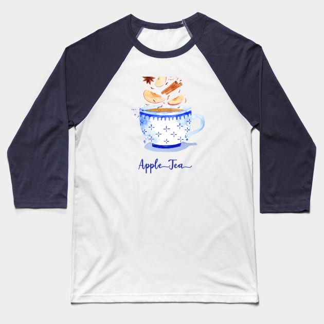 Apple Tea In A Mug Baseball T-Shirt by susannefloe